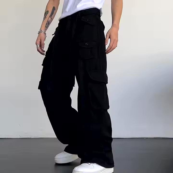 Mujer Pockets Baggy Pants For Men
