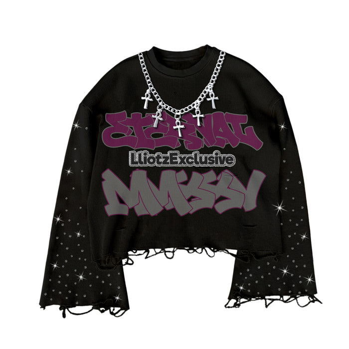Eternal Exclusive Distressed SweatShirt W Rhinestones
