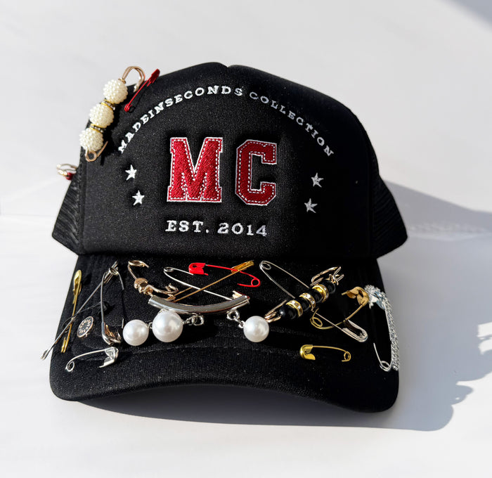 Made In Seconds Custom Black Trucker Hat with Accessories