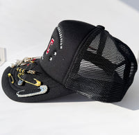 Made In Seconds Custom Black Trucker Hat with Accessories
