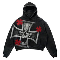 Skull Face Cross Hoodie