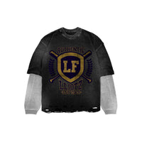 LF Authentic Black And Grey Layered Long-Sleeve T-Shirt