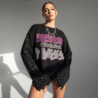Eternal Exclusive Distressed SweatShirt W Rhinestones