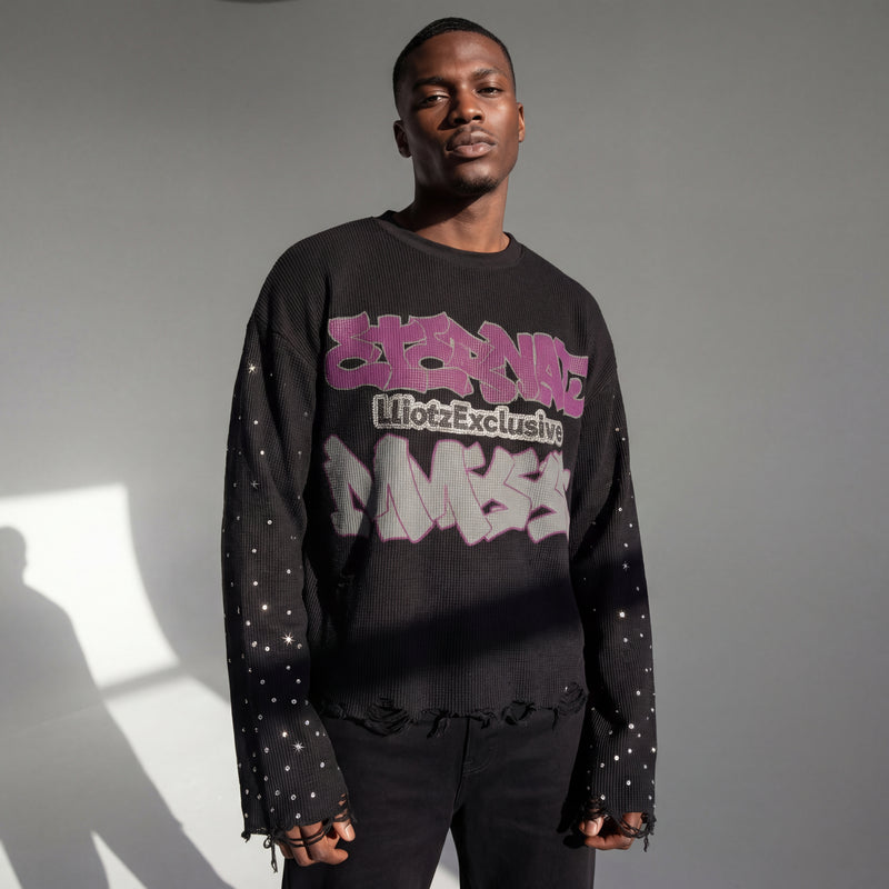 Eternal Exclusive Distressed SweatShirt W Rhinestones