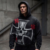 Skull Face Cross Hoodie