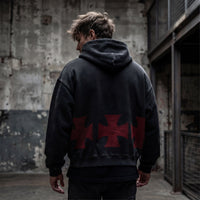 Skull Face Cross Hoodie