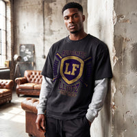 LF Authentic Black And Grey Layered Long-Sleeve T-Shirt